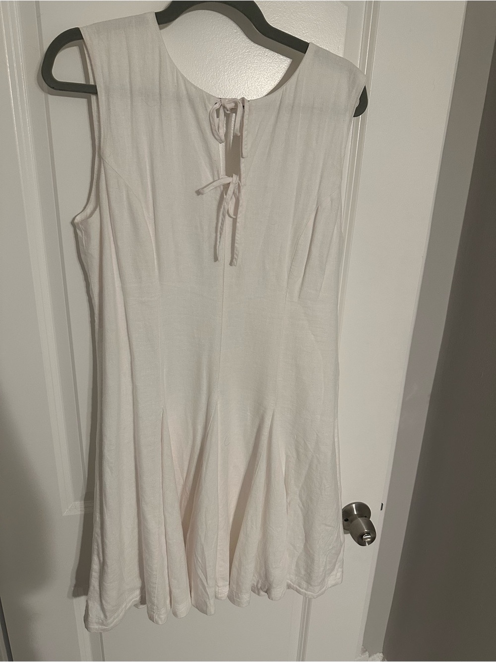 Banana Republic Ivory Sleeveless Tie-Back A-Line Tunic Dress